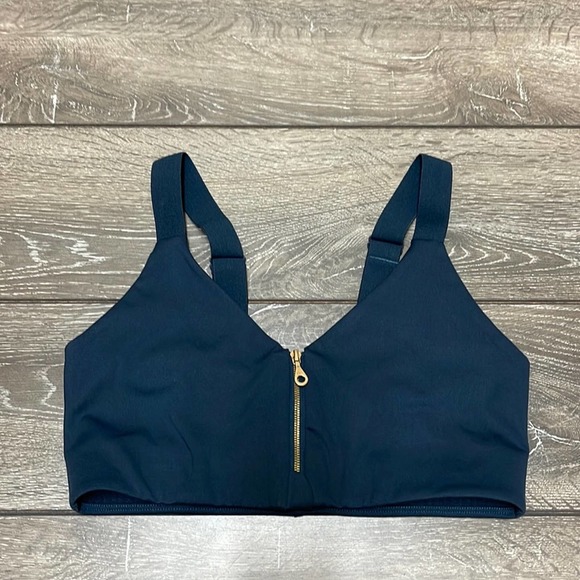 girlfriend collective Other - Girlfriend Collective Navy Blue Front Zipper Closure Sports Bra Women's Size S